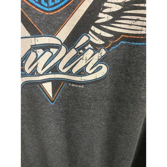 2012 Harley Davidson Gray Biker Shirt LOGO GRAPHIC Sz 2XL - Picture 3 of 5